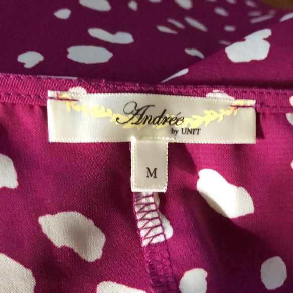 Andree by Unit Women’s polka dot flare sleeve oversized pullover blouse top Sz M - Picture 7 of 8